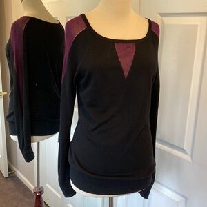 Black Purple Small Pixley Axel Color block Mesh Insert Pullover